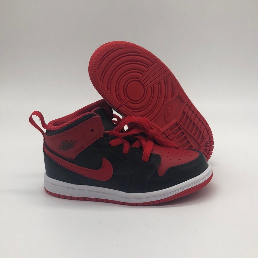 Toddler Air Jordan 1 Mid Red/Black DQ8425-060 NWOB - Picture 1 of 5
